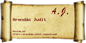 Arendás Judit névjegykártya