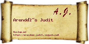 Arendás Judit névjegykártya